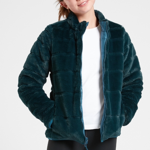 Athleta Jackets & Coats Athleta Girl Reversible Jacket Large Teal